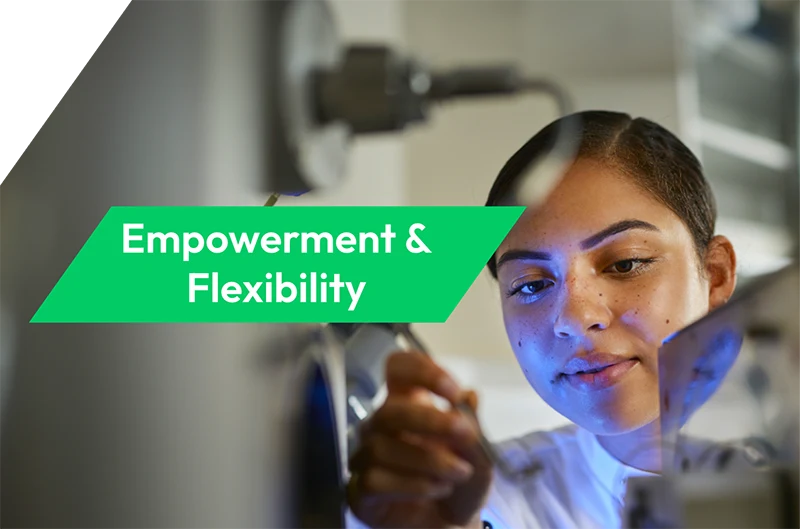 Enpowerment and flexibility section of the People and Culture page